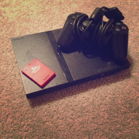 Play station 2 Slim controller and memory card