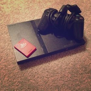 Play station 2 Slim controller and memory card