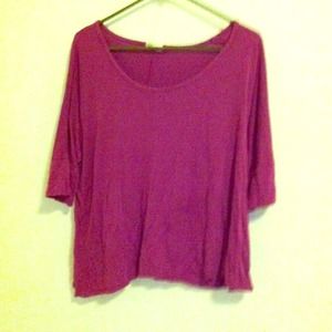 Simple purple oversized elbow length shirt