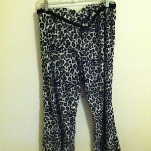 Leopard print fuzzy pajama pants!