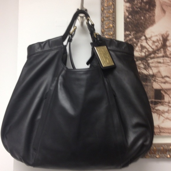 Auth Ralph Lauren Black Handbag - Picture 2 of 4