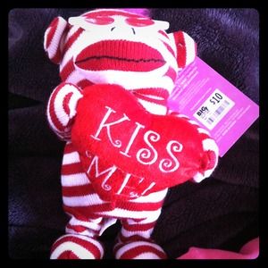 "Kiss Me" Animated Walking Sock Monkey.