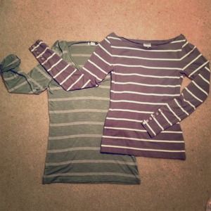 Bundle! Green stripe shirt & Gray stripe shirt
