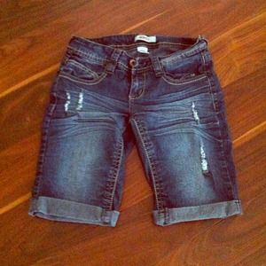 Bongo Bermuda style denim shorts.