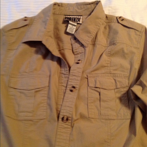 Khaki button up shirt