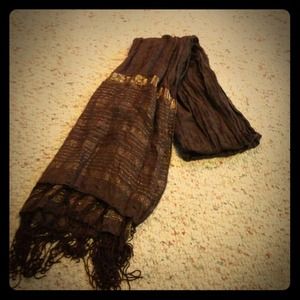 Brown and gold detailed scarf!