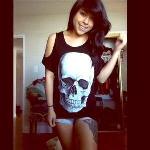 Skull shirt with sparkles(: