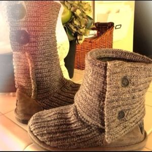 Grey knitted uggs