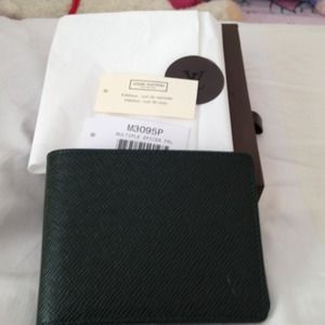 Authentic Men LV Wallet-Dark Green