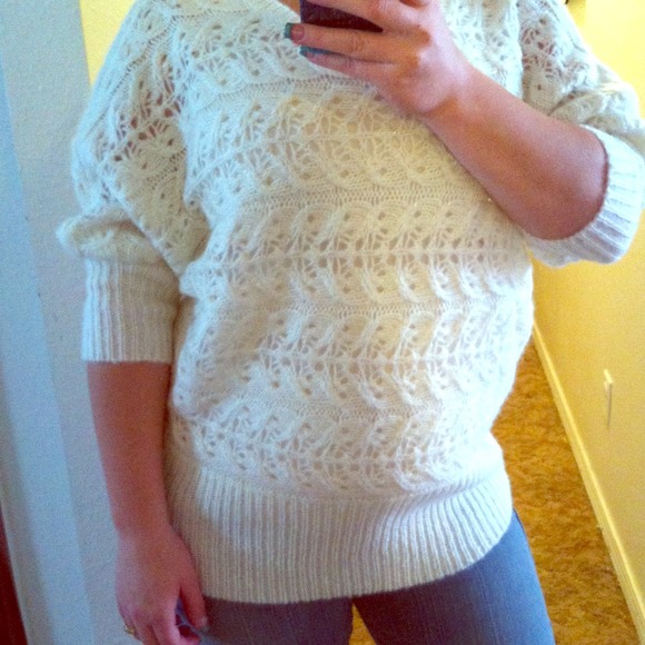 Cream color with gold in fabric sweater!!