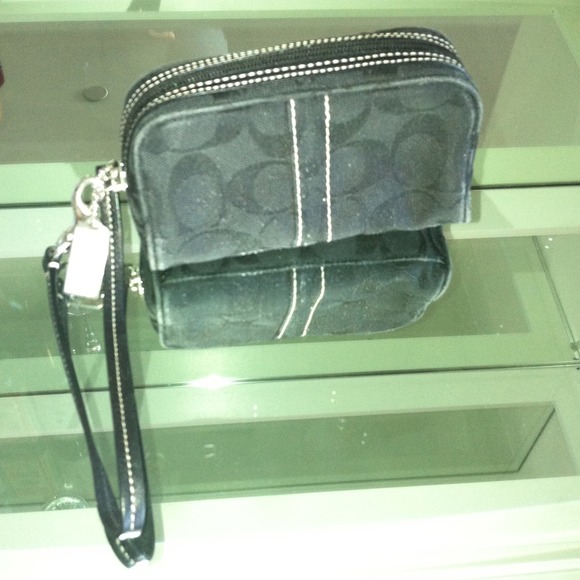 Black Coach wallet/camera case