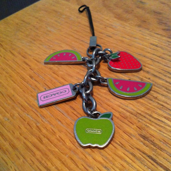 Coach fruit charm cell phone lanyard