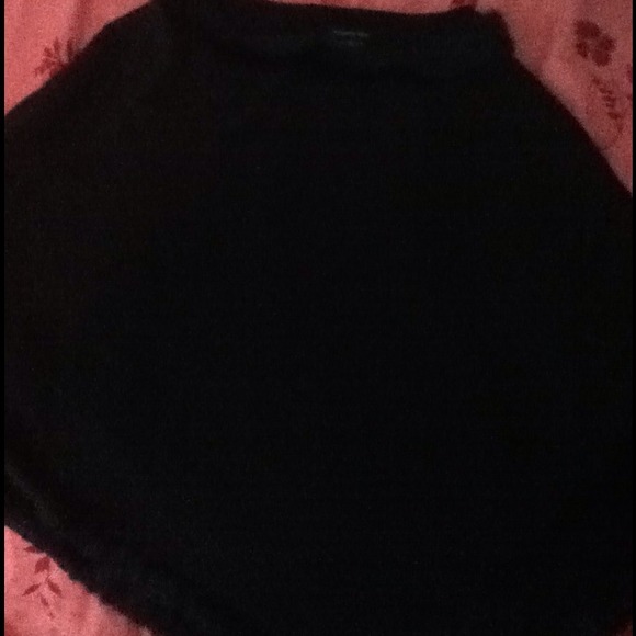 black rabbit fur poncho