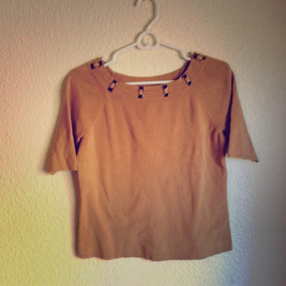 Tan Detailed Top