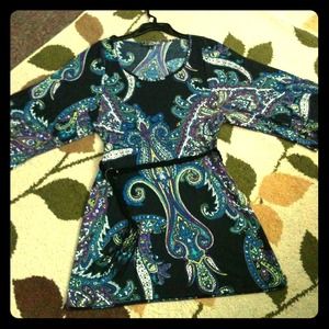 Brand new colorful black top dress.