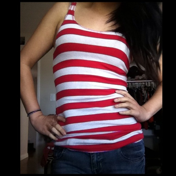 Sailor red and white stripe tank top