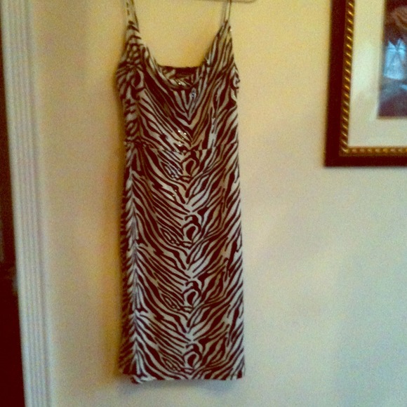 Zebra patten with clear sequins thru out size L