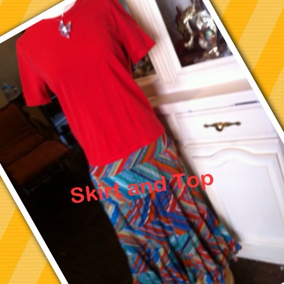 Colorful skirt and top