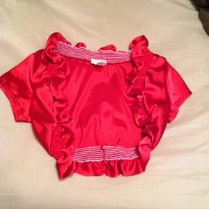 Red shiny over coat