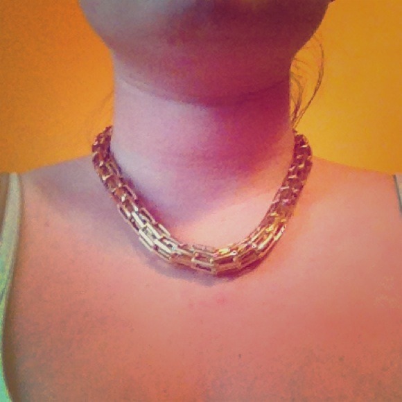 Gold necklace.