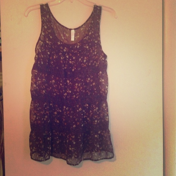 Dark purple sheer tank