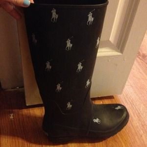 real polo rain boots never been worn !