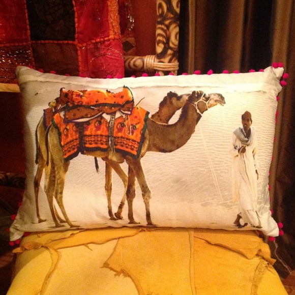 Oblong desert camels photo pillow