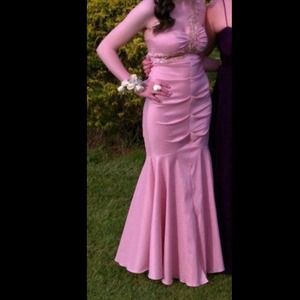 Burnt pink/light rose colored prom dress