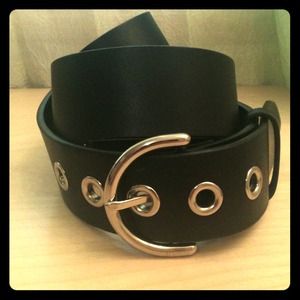 Authentic COACH Signature Black Leather Belt