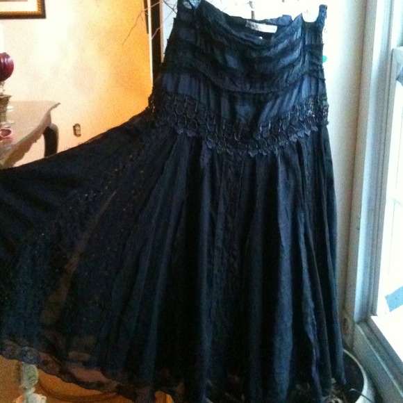 Black  long to the floor total Bohemia skirt