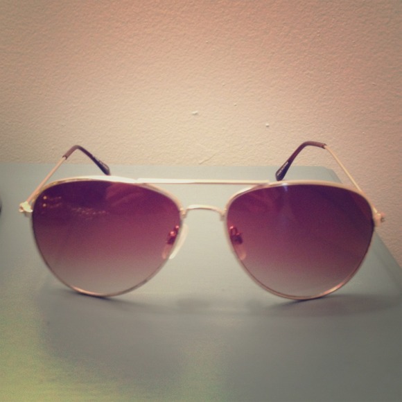 Gold Aviators with Brown Lenses