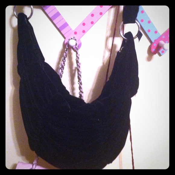 Vintage Black Velvet Purse