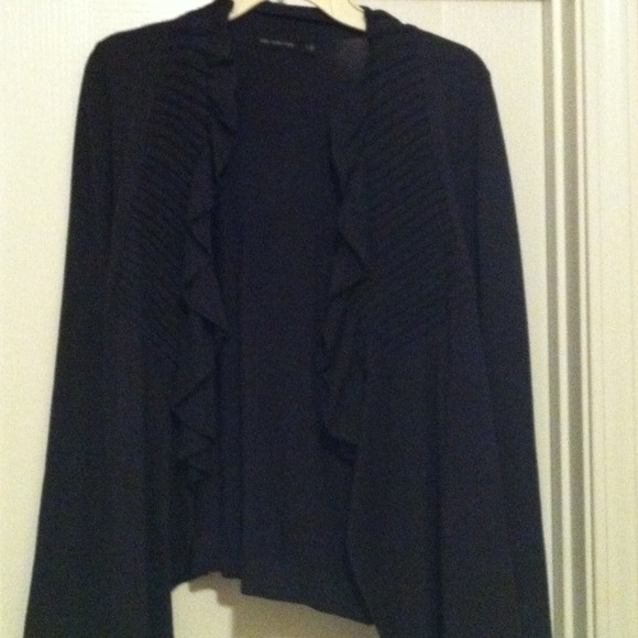 Limited ruffle sweater. Charcoal gray