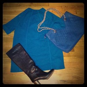 Blue sweater dress perfect with leggings!