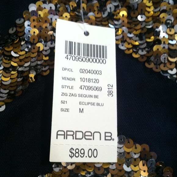 🌷 Navy blue Chevron mini- silver & gold sequins. - Picture 2 of 2