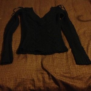 SOLD in bundle Black front & back V neck sweater