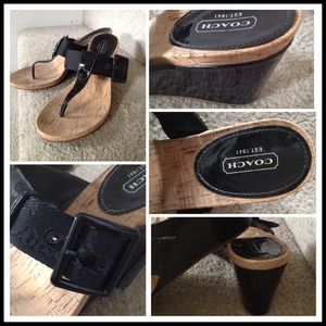 Authentic Coach Wedge Sandals