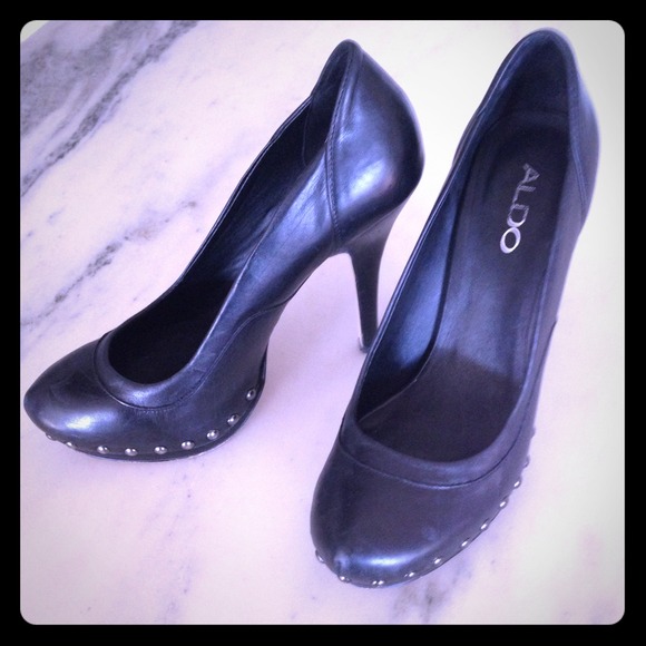 Aldo black platform pumps with studs size  39 $12