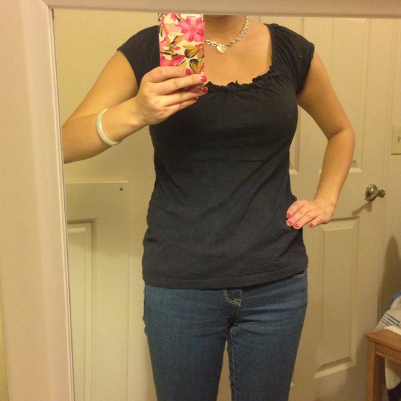 LOFT navy shirt - Picture 2 of 4