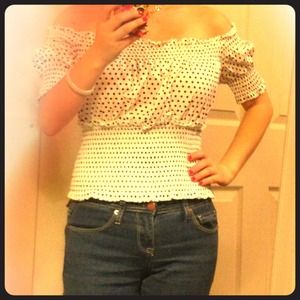 😍😍very sexy and cute black white dots top😍😍