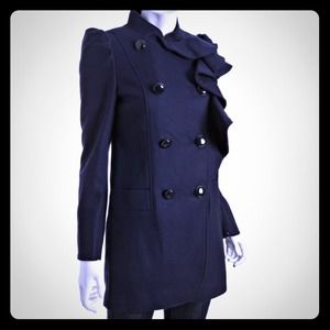 French Connection Navy Wool Coat - Size 4