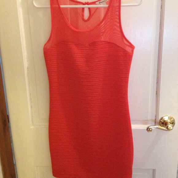 Forever 21 Coral Bodycon Dress-