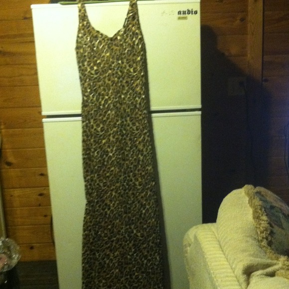 Lepard print  evening gown