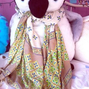 Wide colorful pattern scarf