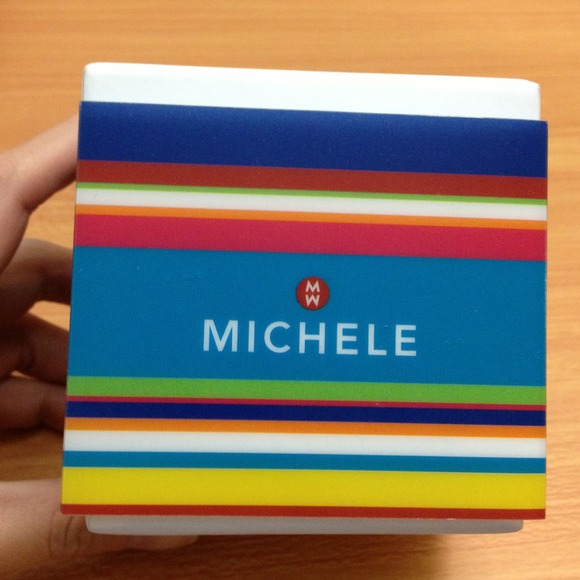 Michele Tahitian White Silicon Watch, Rose Gold