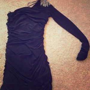 RESERVED***Forever 21 Tight Black Dress one sleeve