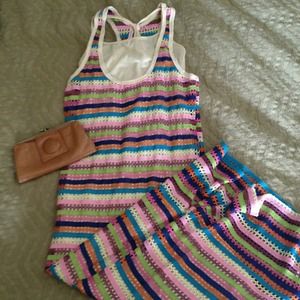 **SOLD BNDLD** Crochet multi colored maxi dress
