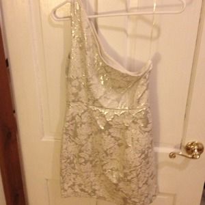 TRADED** Shiny white floral dress from Forever21