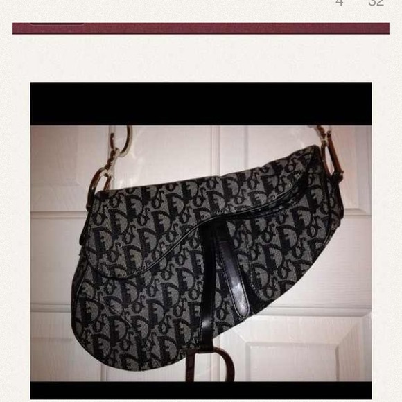 Reserved Authentic Christian Dior denim saddle bag