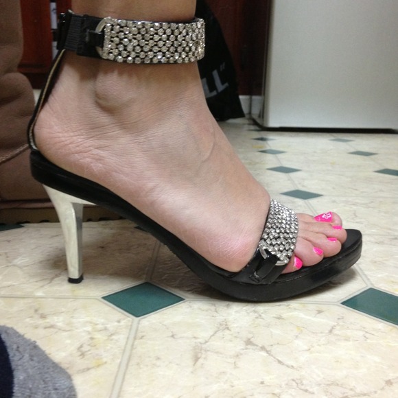 Rhinestone black heels!